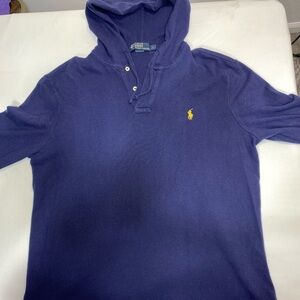 Polo by Ralph Lauren. Hoodie Long Sleeve Men’s Shirt. Navy Blue . Cotton . L.